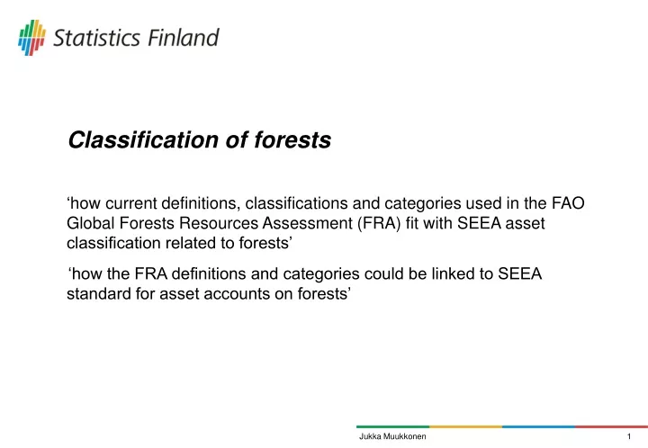 classification of forests h ow current