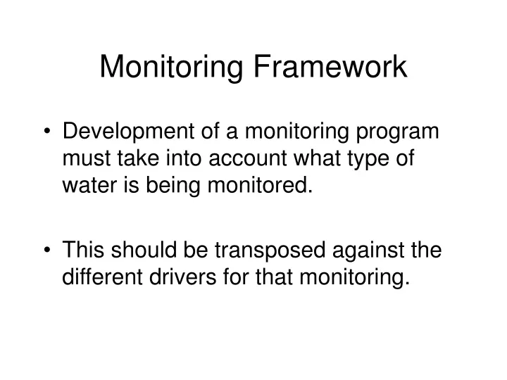 monitoring framework