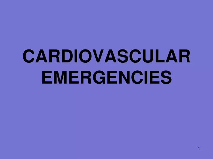 cardiovascular emergencies