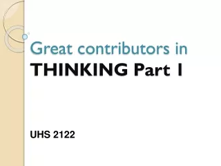 Great contributors in  THINKING Part 1