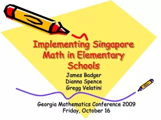 Implementing Singapore Math in Elementary Schools