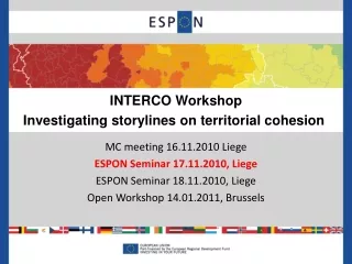 INTERCO Workshop Investigating storylines on territorial cohesion