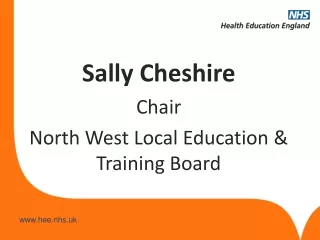 Sally Cheshire Chair  North West Local Education &amp; Training Board