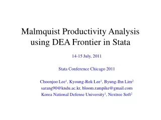 Malmquist Productivity Analysis          using DEA Frontier in Stata
