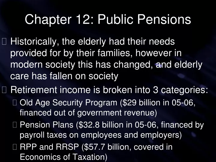 chapter 12 public pensions