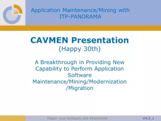 Application Maintenance/Mining with ITP-PANORAMA