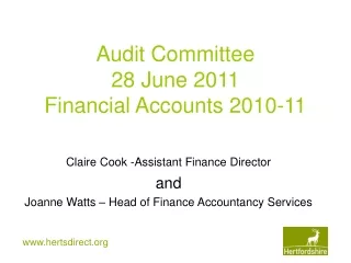 Audit Committee 28 June 2011 Financial Accounts 2010-11