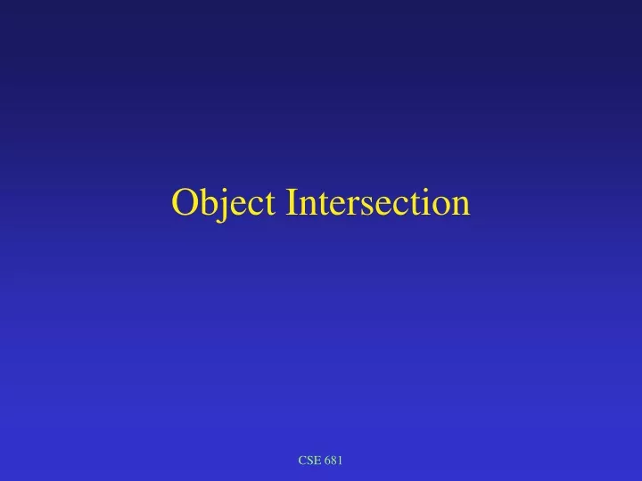 object intersection