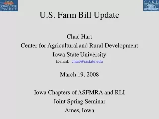 U.S. Farm Bill Update