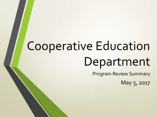 Cooperative Education Department