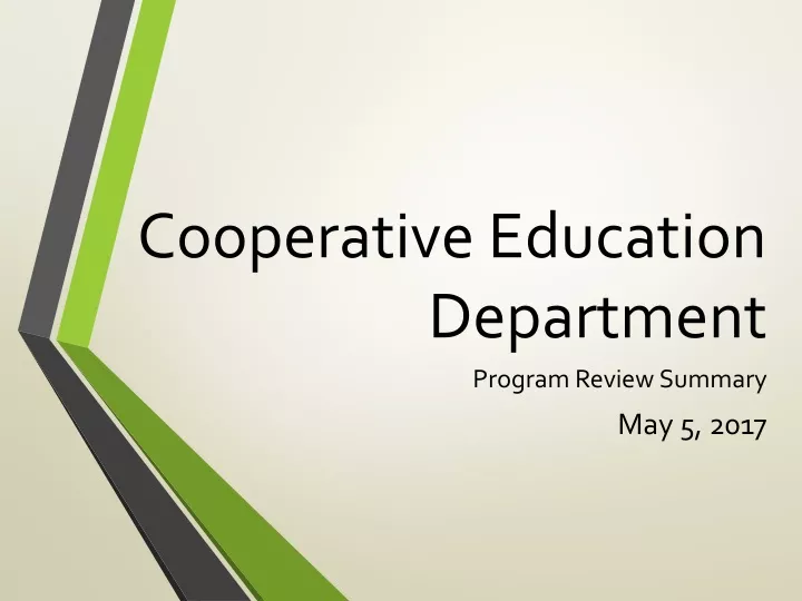 cooperative education department