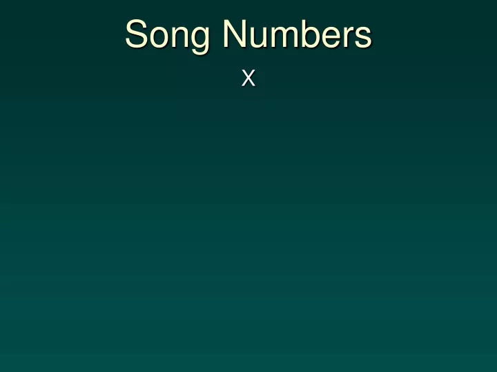 song numbers