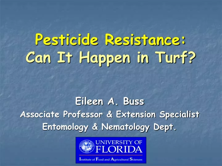pesticide resistance can it happen in turf