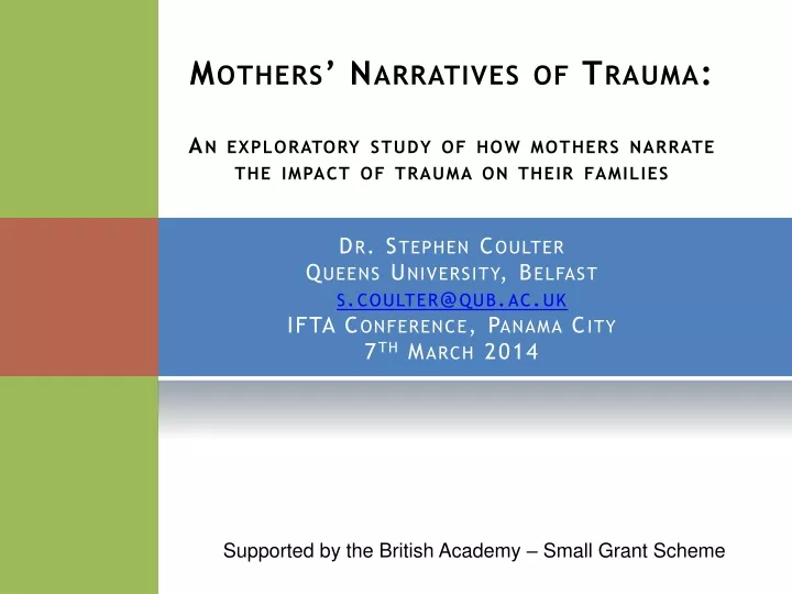 mothers narratives of trauma an exploratory study
