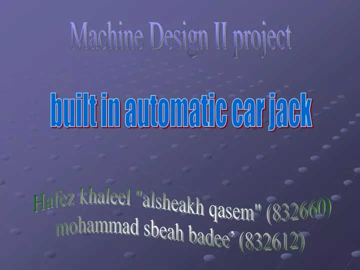machine design ii project