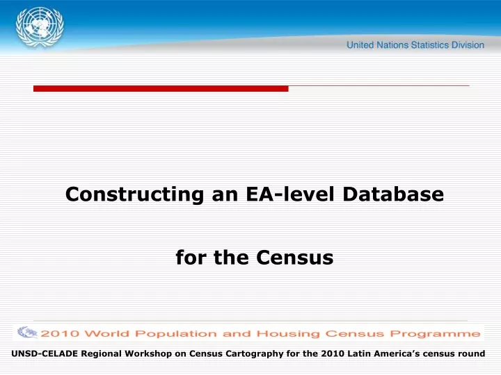 constructing an ea level database for the census