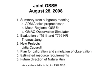 Joint OSSE  August 28, 2008