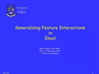Generalising Feature Interactions  in Email