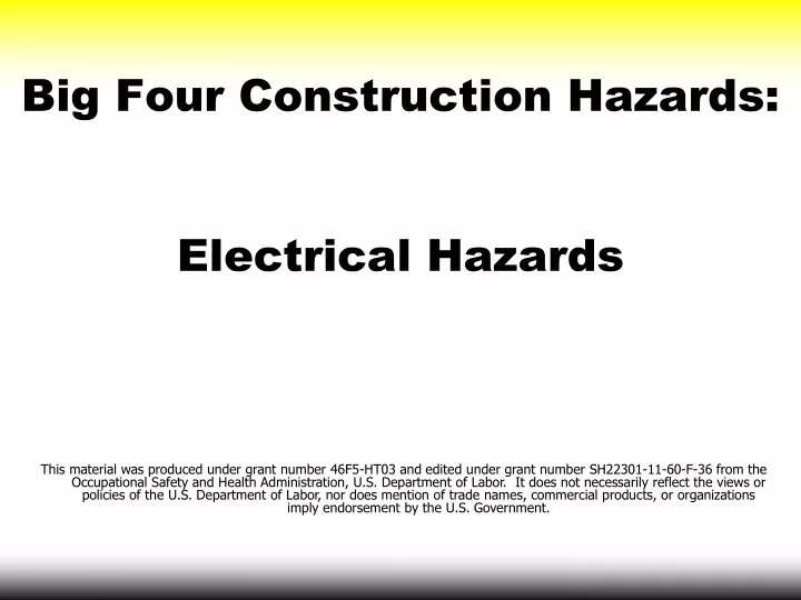 big four construction hazards electrical hazards
