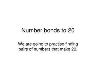 Number bonds to 20