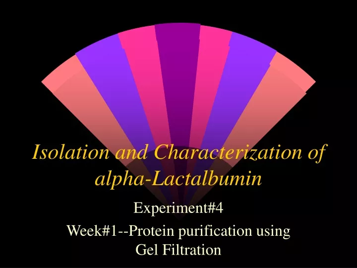 isolation and characterization of alpha lactalbumin