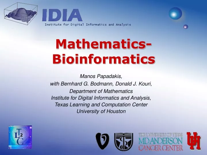 mathematics bioinformatics