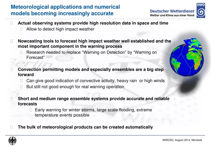 meteorological applications and numerical models