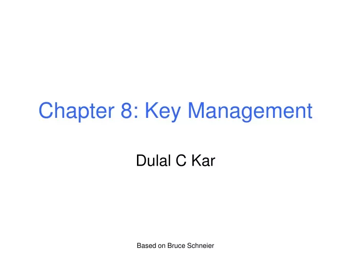 chapter 8 key management