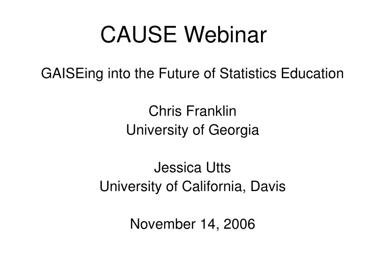 cause webinar