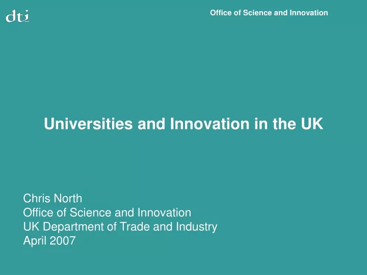 universities and innovation in the uk