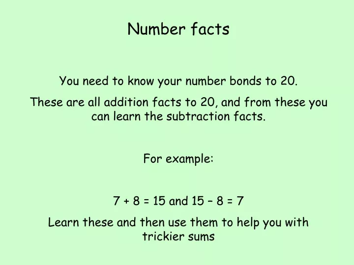 number facts you need to know your number bonds