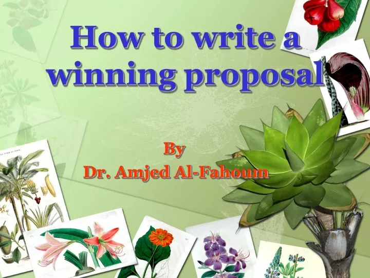 how to write a winning proposal