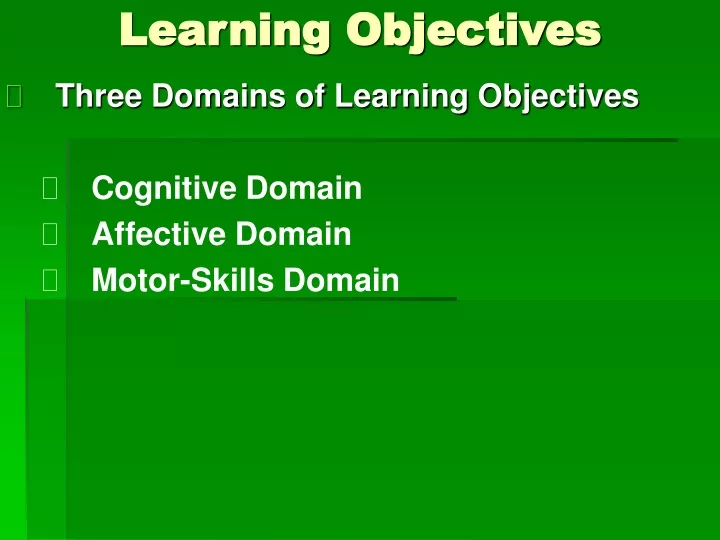 learning objectives