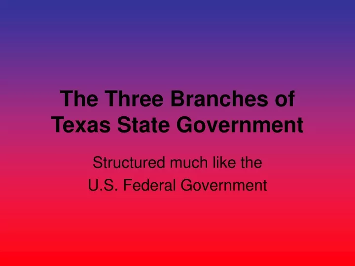 the three branches of texas state government
