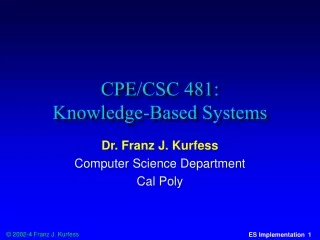 CPE/CSC 481:  Knowledge-Based Systems