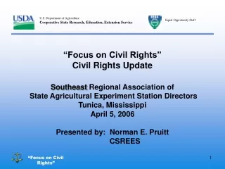 Workshop Topics Civil Rights Laws and USDA policy and regulations