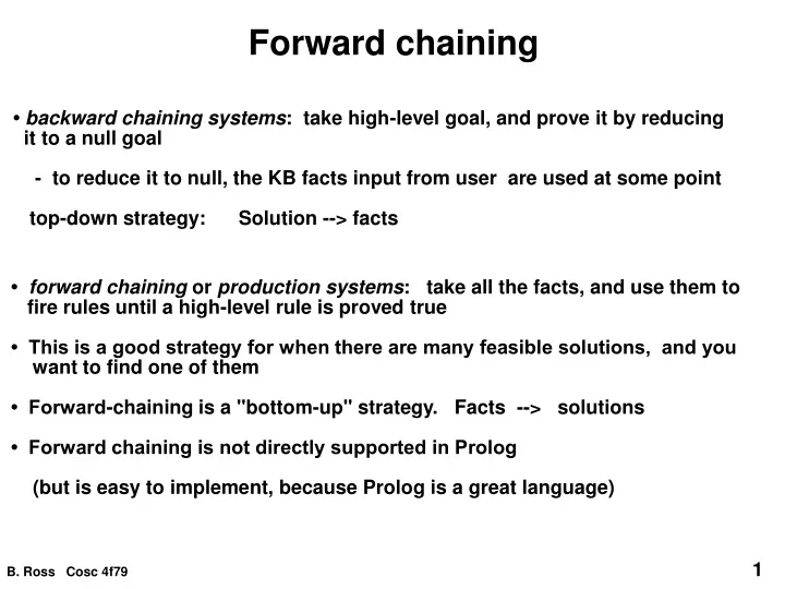 forward chaining