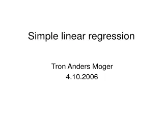 Simple linear regression