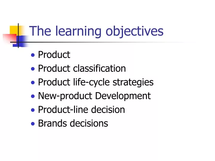 the learning objectives
