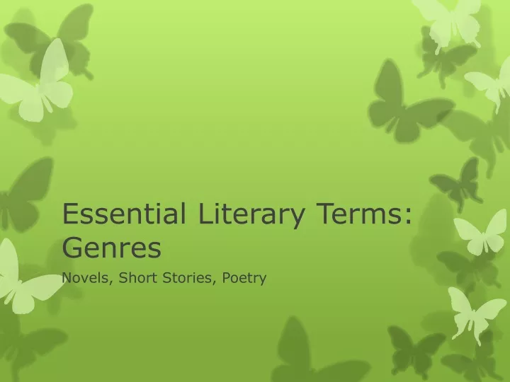essential literary terms genres