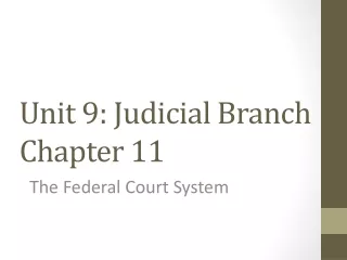 Unit 9: Judicial Branch Chapter 11