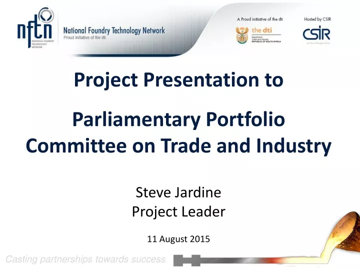 project presentation to parliamentary portfolio
