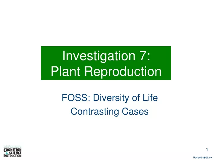investigation 7 plant reproduction
