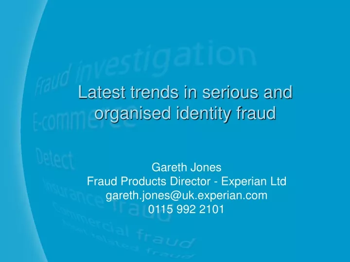 latest trends in serious and organised identity fraud