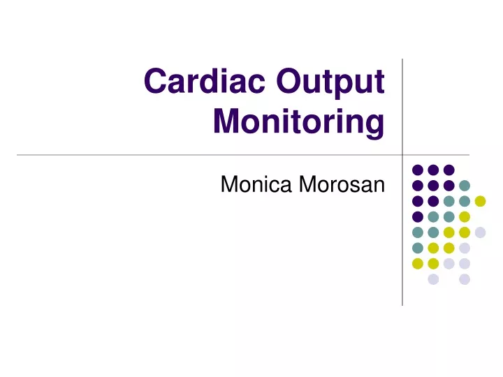 cardiac output monitoring