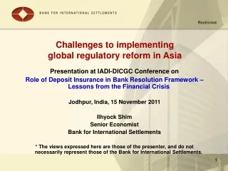 Challenges to implementing global regulatory reform in Asia