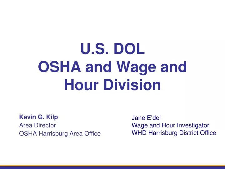 u s dol osha and wage and hour division