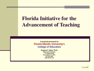 Florida Initiative for the Advancement of Teaching