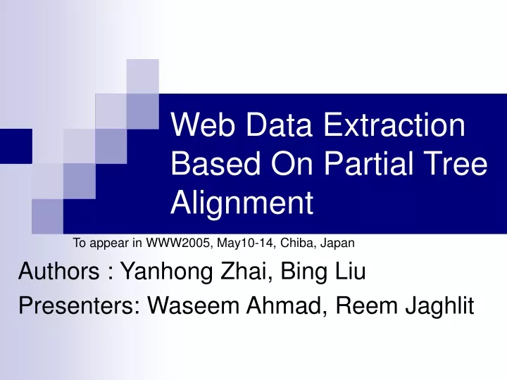 web data extraction based on partial tree alignment