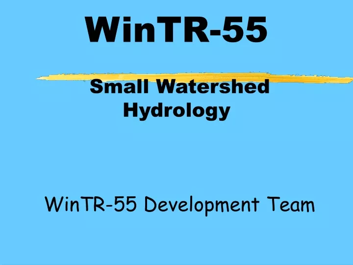 wintr 55 small watershed hydrology